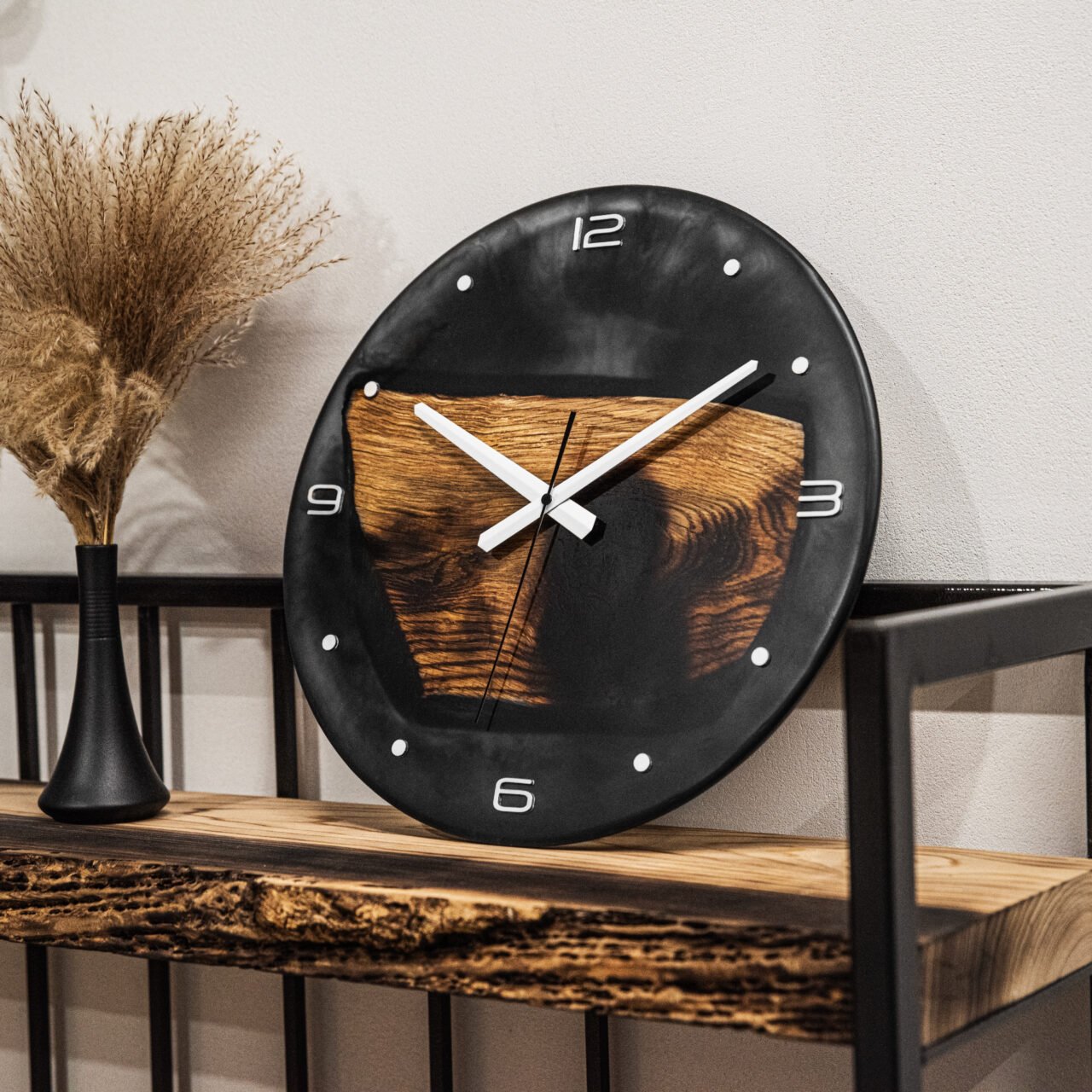 Alternative view of Sieninis Laikrodis Black Step